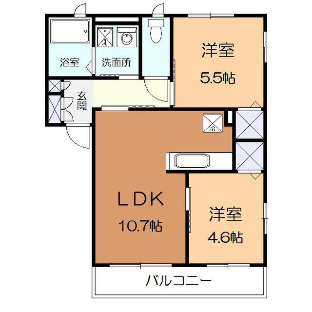 レジデンス・ハラIII(2LDK/1階)の間取り写真
