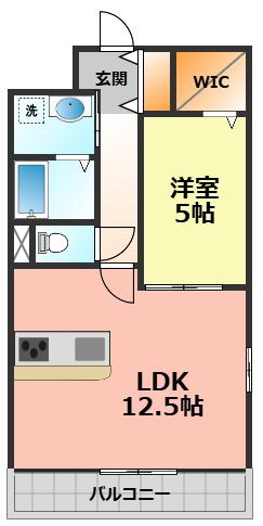 ファミール大津III(1LDK/3階)の間取り写真