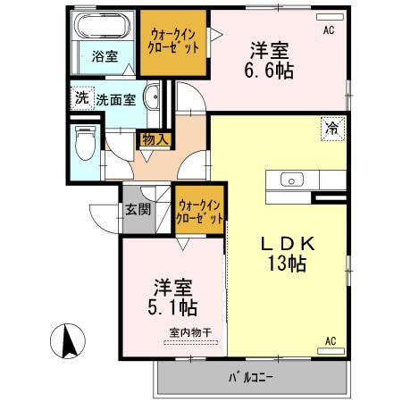 セジュール三ツ池(2LDK/3階)の間取り写真