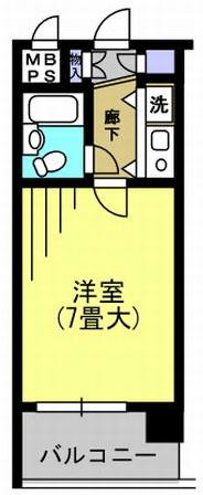 朝日プラザ六本松(1K/2階)の間取り写真