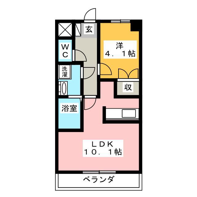シェルティ F1(1LDK/2階)の間取り写真