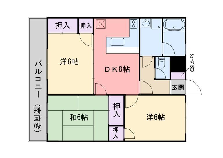 グリーンポート潤(3DK/2階)の間取り写真