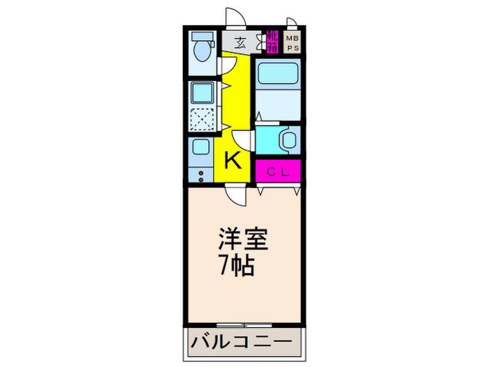 ウインズコート荘園(1K/3階)の間取り写真