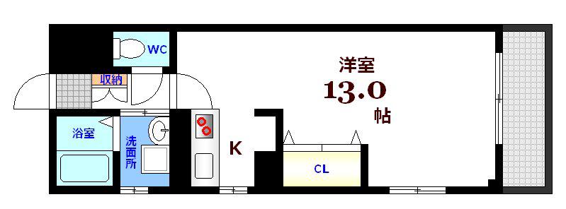 パレ・クサオ(ワンルーム/7階)の間取り写真