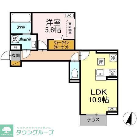 アリエッタ(1LDK/1階)の間取り写真