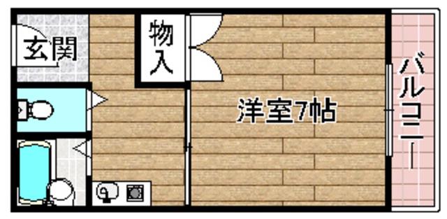 光栄ハイツ大畑(1K/2階)の間取り写真