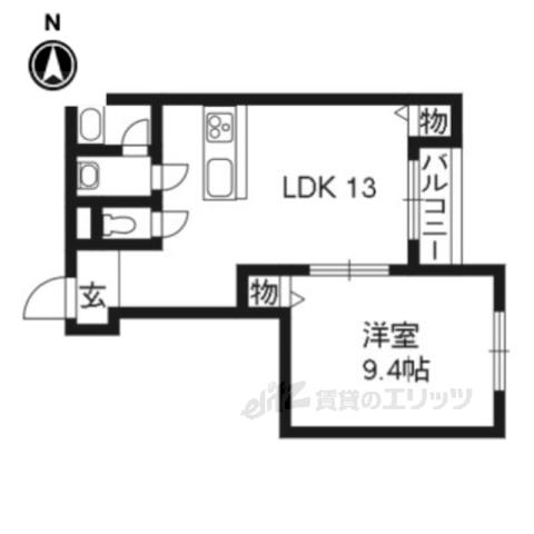 キルトハウス(1LDK/2階)の間取り写真