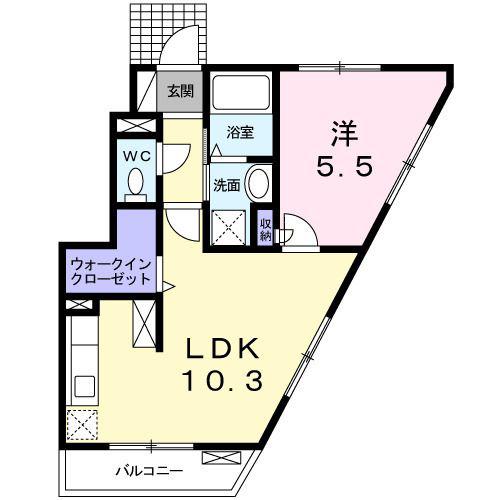 プラシード(1LDK/1階)の間取り写真