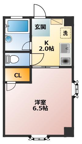 ホープリッヂ目白台(1K/1階)の間取り写真