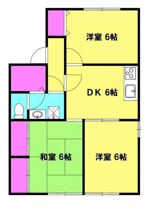 DFLATS宝殿(3DK/1階)の間取り写真