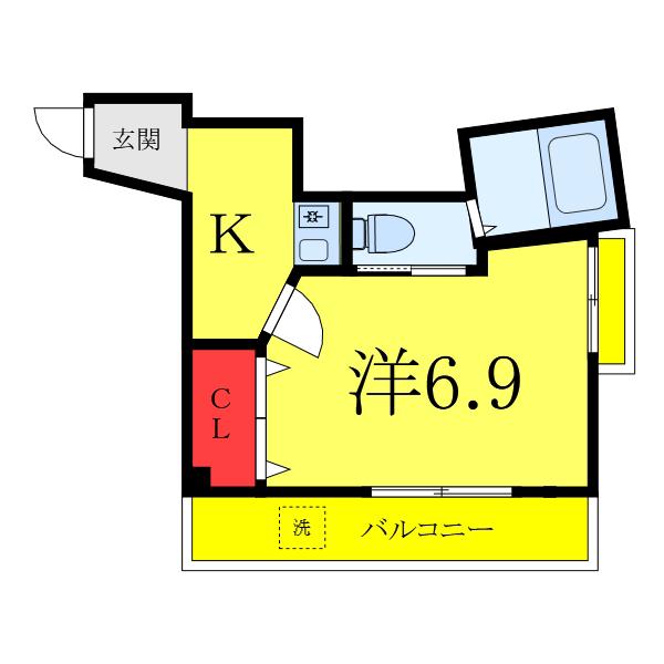 エスペール オダ(1K/3階)の間取り写真
