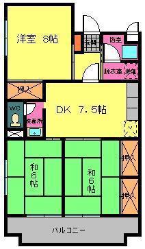 ビューハイツ久保(3DK/2階)の間取り写真