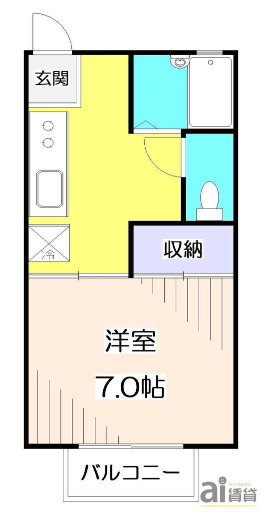 コーポ藤(1K/2階)の間取り写真