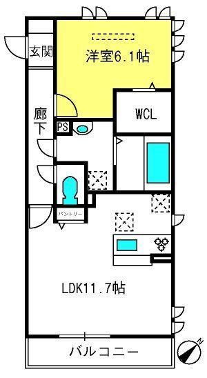 本郷の杜ブラン(1LDK/2階)の間取り写真