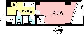 ミレニアムコート(1K/2階)の間取り写真