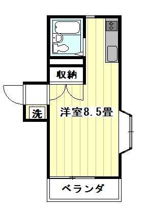 JR山手線 目白駅 徒歩3分 2階建 築35年(ワンルーム/1階)の間取り写真