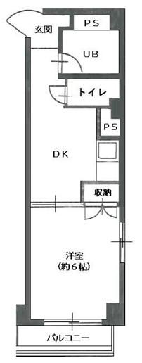 メゾンドール都島(1DK/3階)の間取り写真