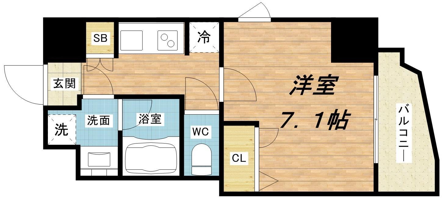 W-STYLE大阪天満宮(1K/15階)の間取り写真