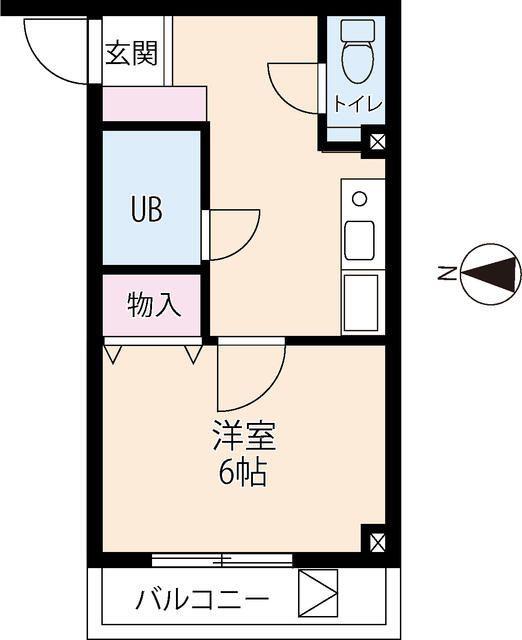 SSビル(1K/2階)の間取り写真