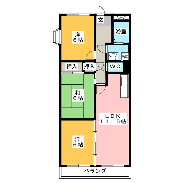 クレールメゾン(3LDK/4階)の間取り写真