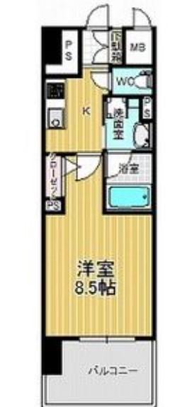 セレニティー大須(1K/7階)の間取り写真