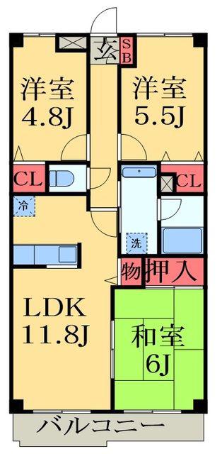 アメージング・エステート(3LDK/1階)の間取り写真
