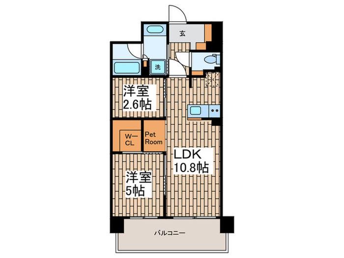 ブランシエスタ西馬込(2LDK/2階)の間取り写真