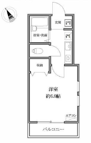プレジール(1K/1階)の間取り写真