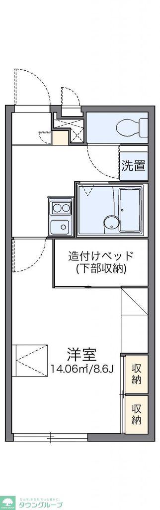 レオパレスロワゾブルー(1K/2階)の間取り写真
