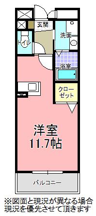 OSフトゥーロ(ワンルーム/3階)の間取り写真