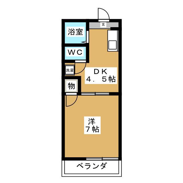 タウニィナカガワ B(1DK/1階)の間取り写真