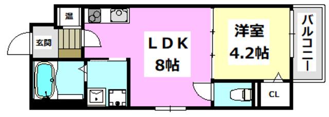F ASECIA LAUD(1LDK/3階)の間取り写真