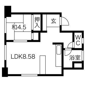 池下ウエストマンション(1LDK/2階)の間取り写真