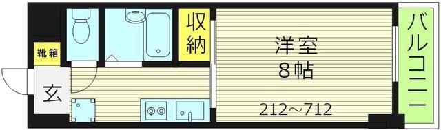 コーポラスヒルズ(1K/2階)の間取り写真