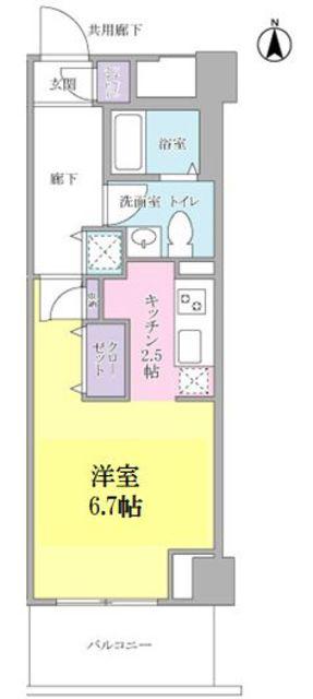 KIINU BLANCキーヌ・ブラン(1K/4階)の間取り写真