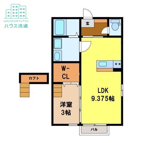 エレゼタウンII(1LDK/2階)の間取り写真