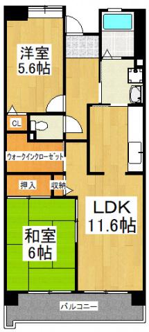 TS GARDEN 清瀬(2LDK/7階)の間取り写真