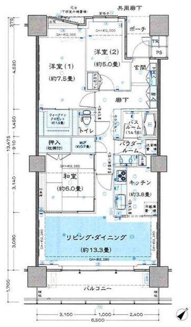 シティタワー品川(3LDK/43階)の間取り写真