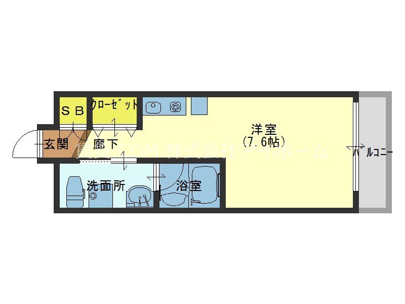 FUEGENKI(ワンルーム/4階)の間取り写真