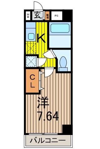 アルファコート西川口6(1K/5階)の間取り写真