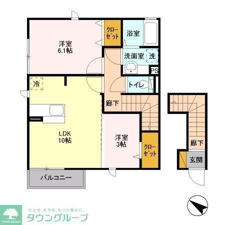 クオシス(2LDK/2階)の間取り写真