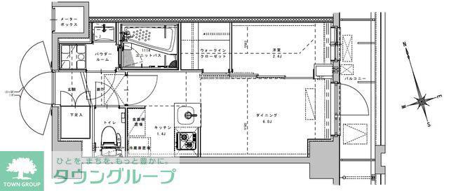 アジールコート大森西(1DK/5階)の間取り写真