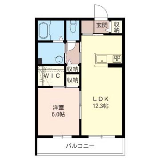 カトレアコートA棟(1LDK/3階)の間取り写真