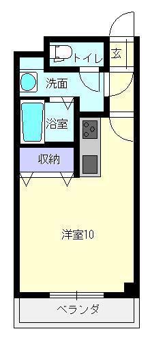 サンパークタカナオ(ワンルーム/2階)の間取り写真