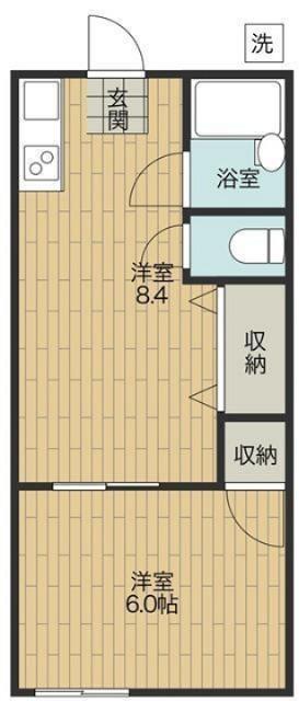 スコアールA棟(1DK/1階)の間取り写真