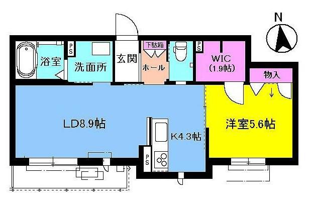 パインズヴィラI(1LDK/1階)の間取り写真