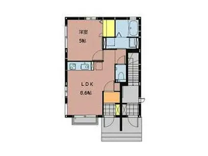 コーポキリシマ 2(1DK/1階)の間取り写真