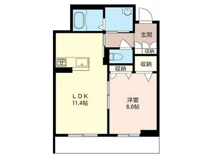 シャーメゾン昭和(1LDK/1階)の間取り写真