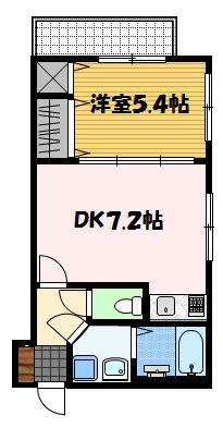 エススリーでじま(1DK/6階)の間取り写真