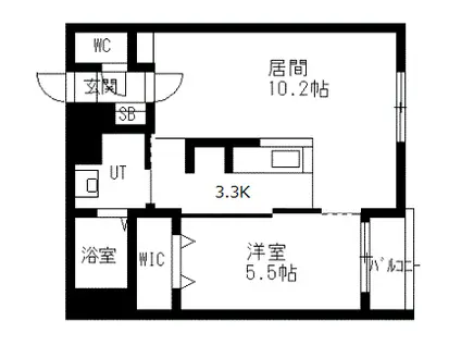 ATLANTIS3条通(1LDK/3階)の間取り写真